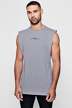 Boohoo Man Signature Sleeveless Drop Armhole T-shirt