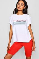 Boohoo Petite Wanderlust Slogan T-shirt