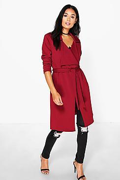 Boohoo Nicole Belted Duster