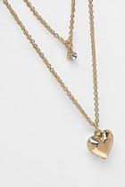 Boohoo Simple Heart Layered Necklace
