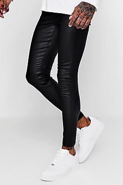 Boohoo Spray On Skinny Coated Denim Jeans