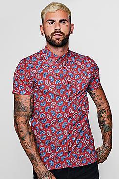 Boohoo Paisley Short Sleeve Shirt