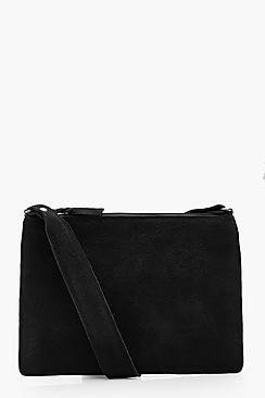 Boohoo Ivy Real Suede Cross Body Bag