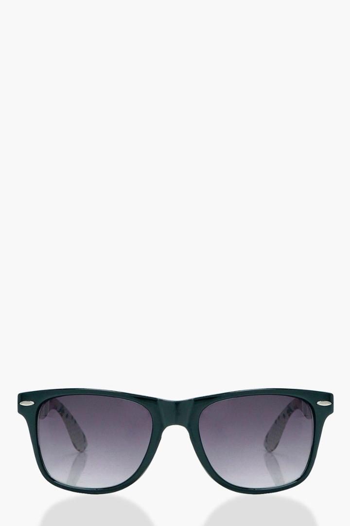 Boohoo Lucie Snake Leg Square Sunglasses Black