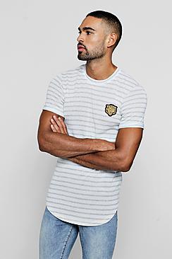 Boohoo Gold Applique Tiger Knitted Stripe T-shirt