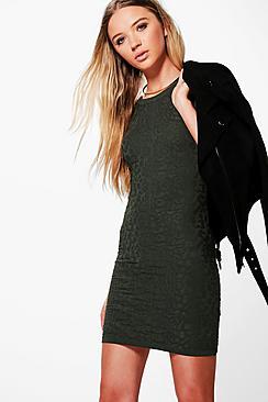 Boohoo Hannah Crinkle Textured Dress