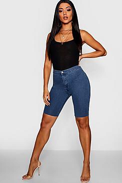 Boohoo Super High Waist Denim Shorts