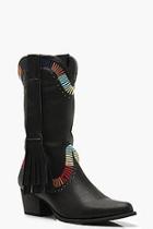 Boohoo Stitch Detail Cowboy Boots