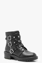 Boohoo Stud Strap Cleated Hiker Boots