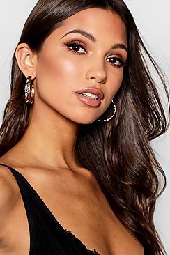 Boohoo Ria Twisted Chain Hoop Earrings