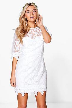 Boohoo Tanzy Lace Crochet Applique Bodycon Dress