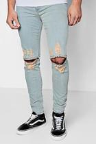 Boohoo Super Skinny Jeans With Ripped Knee Detailing