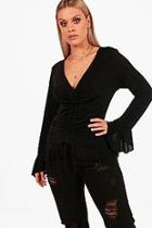Boohoo Plus Rouched Front Jumper