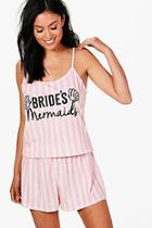 Boohoo Keira Brides Mermaids Cami & Short Set