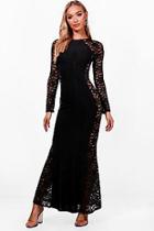 Boohoo Caroline Lace Side Maxi Dress