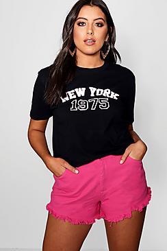 Boohoo Plus Rosie New York 1975 T Shirt