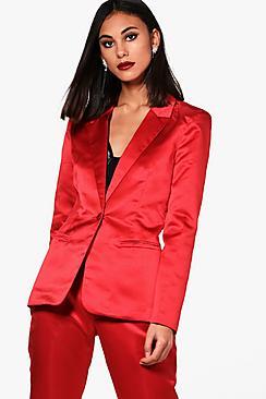 Boohoo Monica Metallic Suit Blazer