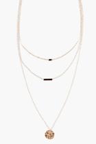 Boohoo Taylor Coin Layered Skinny Necklace Gold