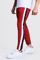 Boohoo Red Trouser With Stripe Side