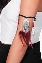 Boohoo Willow Feather Statement Arm Cuff
