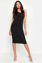 Boohoo Tall One Shoulder Ruched Slinky Midi Dress