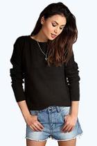 Boohoo Hallie Round Neck Moss Stitch Jumper