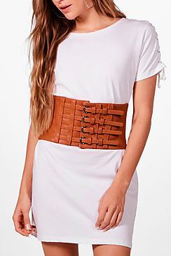 Boohoo Sophia 4 Buckle Pu Corset Belt