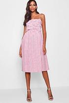 Boohoo Mae Knot-front Strappy Sundress