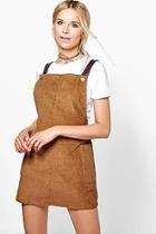 Boohoo Mia Faux Leather Square Neck Pinafore Dress