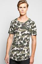 Boohoo Skater Camo T Shirt With Distressing Beige