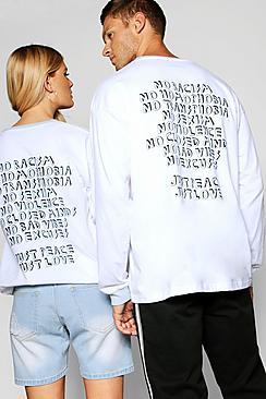 Boohoo Pride Statement Back Print T Shirt In Loose Fit