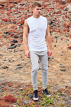 Boohoo Sleeveless T Shirt With Man Logo