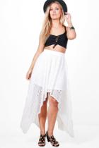 Boohoo Plus Justine Hanky Lace Maxi Skirt Ivory
