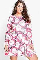 Boohoo Plus Sofia Mrs Claus Swing Dress