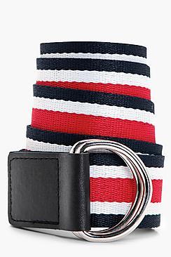 Boohoo Natalie Multi Stripe Ring Fasten Belt