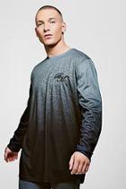 Boohoo B & M Ombre L/s Longline Curve Hem T-shirt