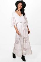 Boohoo Ahlai Lace Panelled Maxi Dress