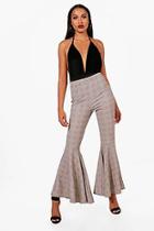 Boohoo Natasha Checked Extreme Flare Trousers