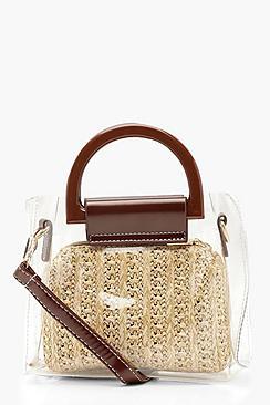 Boohoo Straw Insert Perspex Bag