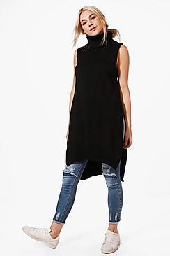Boohoo Rebecca Sleeveless Roll Neck Tunic