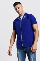 Boohoo Revere Short Sleeve Shirt With Piping