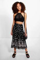Boohoo Layla Monochrome Woven Culotte Black