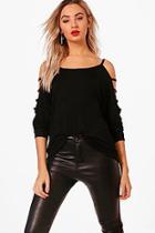 Boohoo Strappy Sleeve Loose Fit Top