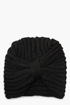 Boohoo Twisted Knot Cable Knit Beanie