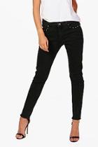 Boohoo Susie Stud Detail Skinny Jeans