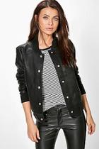Boohoo Jenny Faux Leather Bomber Jacket
