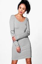 Boohoo Valentines Heart Detail Bodycon Dress