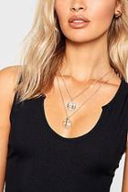 Boohoo Cut Out Sovereign Layered Necklace