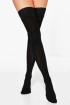 Boohoo Isabel Black Lace Top Stockings Black