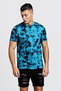 Boohoo Tie Dye Man Signature Embroidered T-shirt